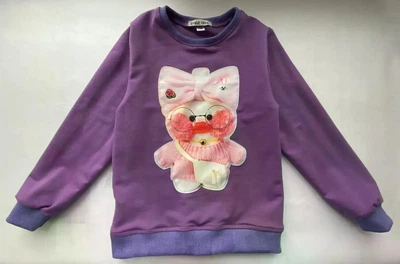 Кофта свитшота с уточкой Ла ла фан фан, MIMI duck LALAFANFAN Смайл Тайм SmileTime фиолетовый рост 110