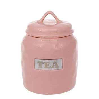 Банка керамическая с крышкой Tea 0,9 л. розовая (32189)