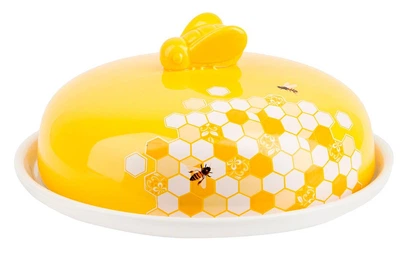 Блюдо керамическое для блинов 23см с крышкой Honey DM797-HN