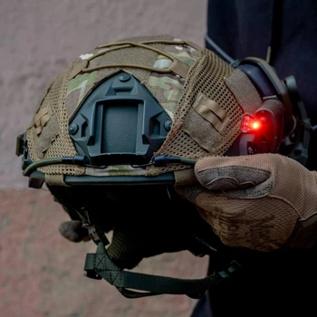 Баллистический шлем военный тактическая пуленепробиваемая каска FAST Helmet NIJ IIIA тактические наушники Walkers + армейский фонарь на шлем оливковый