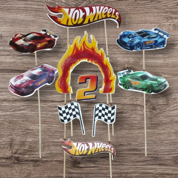 Кондитерські фігурки( топери) їстівні з цукрової мастики на торт" Hot wheels"