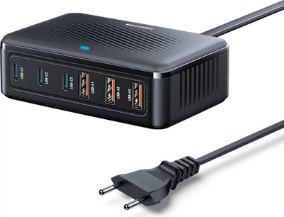 Настольное зарядное устройство Rocoren XHD-PD100W GAN (PPS PD3.0 QC4.0) порты 3TypeC + 3USB Black (43034)