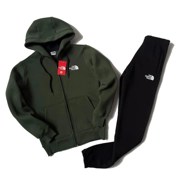 Зимовий жіночий костюм THE NORTH FACE хакі, зіп худі штани, розмір L