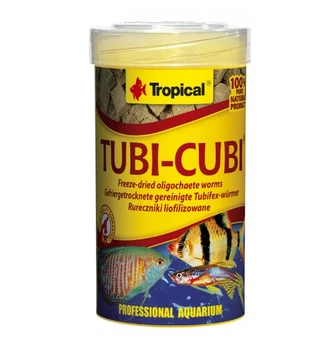 Натуральный корм для всех аквариумных рыб с трубочником Tropical Tubi Cubi - 100ml