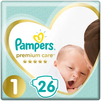 Подгузники Pampers Premium Care Размер 1 (2-5 кг), 26 шт