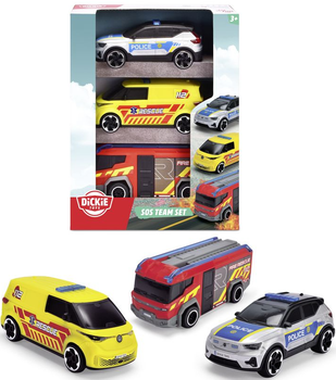 Набір машин екстреної допомоги Dickie Toys SOS 15.5 см 3 шт. (4006333090639)