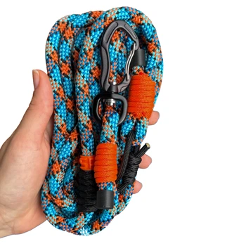 Поводок свободные руки для собак SPES hands free 2в1, 3м/8мм, blue orange