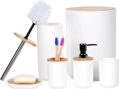 Zestaw akcesoriów łazienkowych Vilde 6 elementów Biały