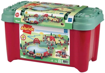 Zestaw zabawowy Ecoiffier Abrick Tory kolejowe, stacja i akcesoria 140 elementów (3280250013488)