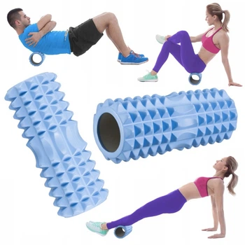 Массажный ролик Gymtek EVA 33x10 5 см голубой для йоги фитнеса самомассажа