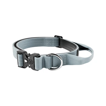 Тактичний нашийник для цуценят та міні собак BullyBillows Combat Collar Handle 2.5 cm XS-M: 25 мм, ОШ 34-46 см Сірий