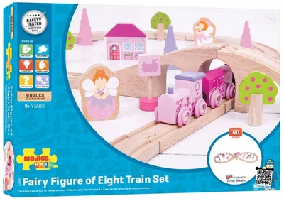 Дерев'яна залізниця  Bigjigs Fairy Figure of Eight Train Set 40 елементів (0691621090220)