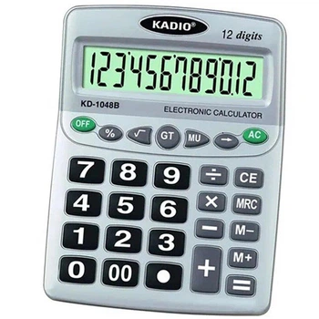 Калькулятор настольный Kadio KD-1048B, 12-разрядный, бухгалтерский, с большим дисплеем и удобными кнопками