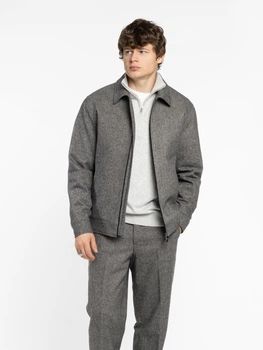 Бомбер чоловічий з відкладним коміром сірий вовняний Arber Bomber Jacket KR78.St 60 зріст 5 сірий (M08.16.12.531)
