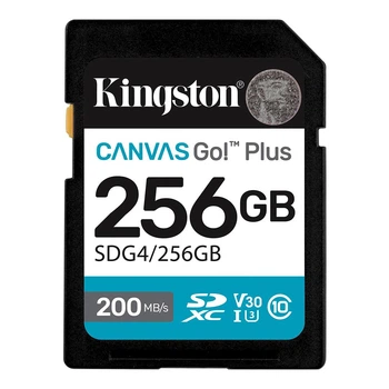 Карта пам'яті SDXC 256GB UHS-I/U3 Class 10 Kingston Canvas Go! Plus R200/W160MB/s (SDG4/256GB)