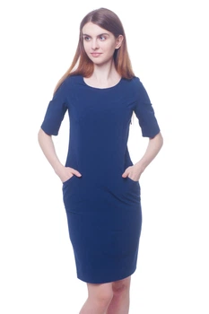 Жіноча сукня з кишенями в рельєфах LadyLike 42 Синій (ll2138820063368)