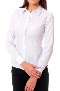 Жіноча приталена сорочка з бавовни LadyLike 50 Білий (ll2076210001449)