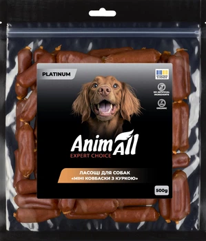 Ласощі для собак AnimAll Platinum Міні ковбаски з куркою 500 г (4820224504292)