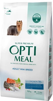 Сухой корм для собак мини пород Optimeal Dog Adult Mini лосось 1.5 кг