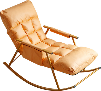 Fotel bujany Hedo ze złotą metalową podstawą Pomarańczowy 99711 (5904041162183)