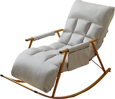 Fotel bujany Hedo ze złotą metalową podstawą Biały 99710 (5904041162176)