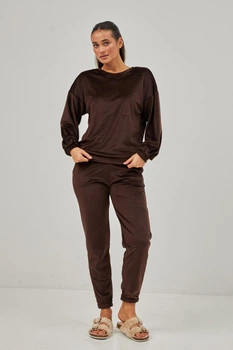 Комплект кофта+штани BARWA garments 0332/333 M темно-шоколадний (2113323332159)