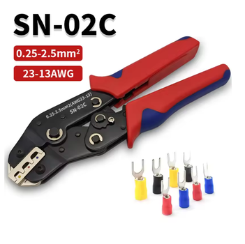 Кримпер SN-02C для обтискання наконечників 0.5-2.5 мм2 (AWG 22-14) | Професійні кліщі для обтискання клем і дротів