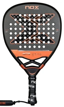 Ракетка для паделу, падел-тенниса Nox AT10 GENIUS 12K RACKET BY AGUSTIN TAPIA 2025, серая/оранжавая