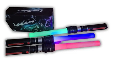 Световой меч Джедая, игрушка LightSaber, набор 3 шт., свет, звук