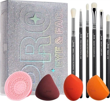 Набір пензлів для макіяжу Jessup Pro Eye & Face T504 9 шт (6976074375044)