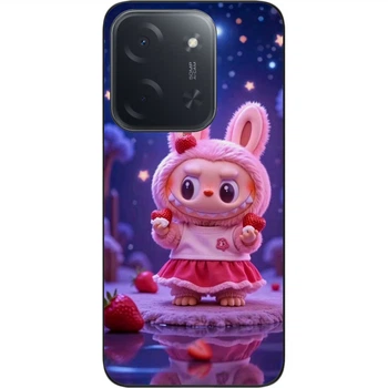 Силиконовый чехол SMTT для Xiaomi Poco C85 в стиле Клубника Labubu