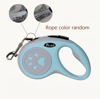 Рулетка-поводок автоматический для собак и кошек Pet Dog Retractable Leash Голубой нейлон 3 м, однокнопочный тормоз/фиксация, металлический карабин (антикоррозийный), для мелких и средних пород, Артикул ТМ16