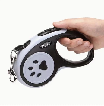 Рулетка-поводок автоматический для собак и кошек Pet Dog Retractable Leash Черный нейлон 3 м, однокнопочный тормоз/фиксация, металлический карабин (антикоррозийный), для мелких и средних пород, Артикул ТМ14