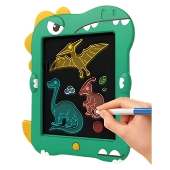 Доска для рисования LCD Динозавр 1688 D, черный фон, графический планшет, интерактивная, зелёного цвета