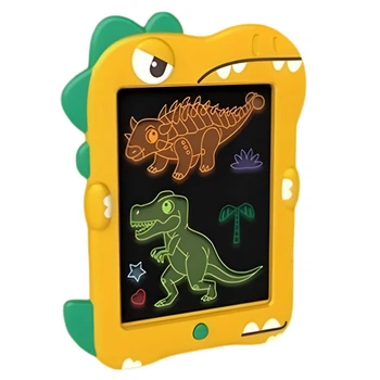 Доска для рисования LCD Динозавр 1688 D-1, черный фон, графический планшет, интерактивная, желтого цвета