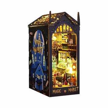 3D Book Nook «Магічний магазин» Magic Market Румбокс, дерев’яний конструктор DIY з LED, JTSL-09B