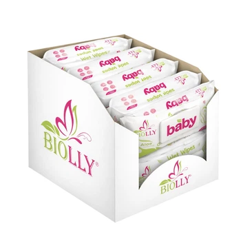 Набір з 10 пачок дитячих вологих серветок Biolly, 10 пачок по 120 шт