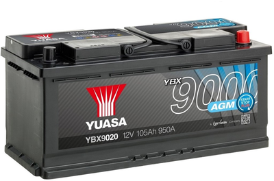 Автомобильный аккумулятор Yuasa 12V 105Ah AGM Start Stop Plus Battery YBX9020 (0) (YBX9020)
