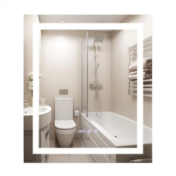 Зеркало Qtap Mideya 700х800 с LED подсветкой Touch, с антизапотеванием, с часами