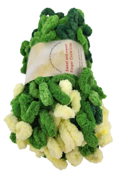Пряжа "Puffy" 100гр кольорова (жовто-зелена)