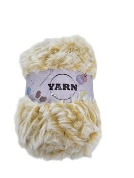 Пряжа "Yarn" під хутро 100г біло-жовта