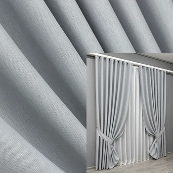 Комплект штор VR-Textil Блэкаут двусторонний Scandi № 1899ш Серо-голубой 150х270 см 2 шт (33-0931)