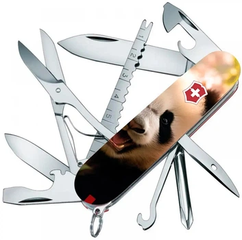 Ніж складаний, мультитул Victorinox Fisherman Animal (91мм, 19 функцій), панда 1.4733.7.F1110pw