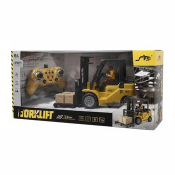 Игрушечный погрузчик Ju-QH 207-1 на радиоуправлении 2.4GHz, масштаб 1:24, парогенератор, звук, подсветка, желтый