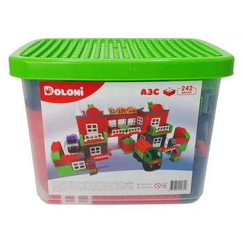 Конструктор "АЗС" Doloni 013888/07 в пластиковом боксе, 242 детали