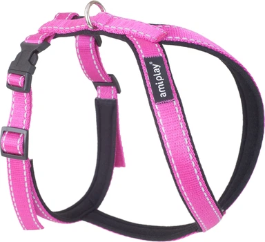 Шлейки для собак Amiplay Reflective Grand Soft M Рожеві (5907563226333)