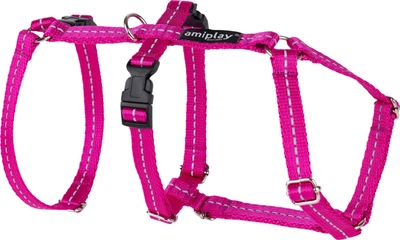 Шлейки для собак Amiplay Reflective Safety M Рожеві (5907563306523)