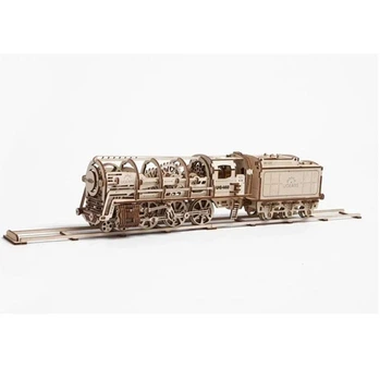 Механический 3D пазл UGEARS Локомотив с тендером (70012)