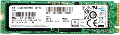 SSD диск Samsung PM981 1TB M.2 2280 PCIe 3.0 x4 NVMe TLC 3D NAND (MZ-VLB1T00)