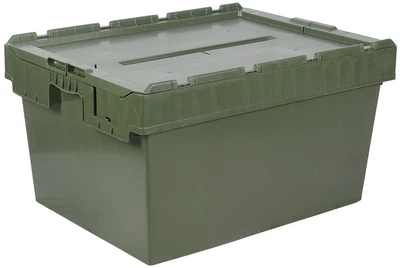 Ящик пластиковий (800х600х440) суцільний, оливковий